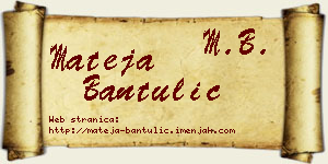Mateja Bantulić vizit kartica
